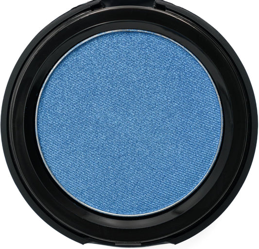 Avalanche Medium Royal Blue Denim Metallic Shimmering Smokey Eye Pressed Powder Single Vegan Eyeshadow; Talc, Paraben & Cruelty Free