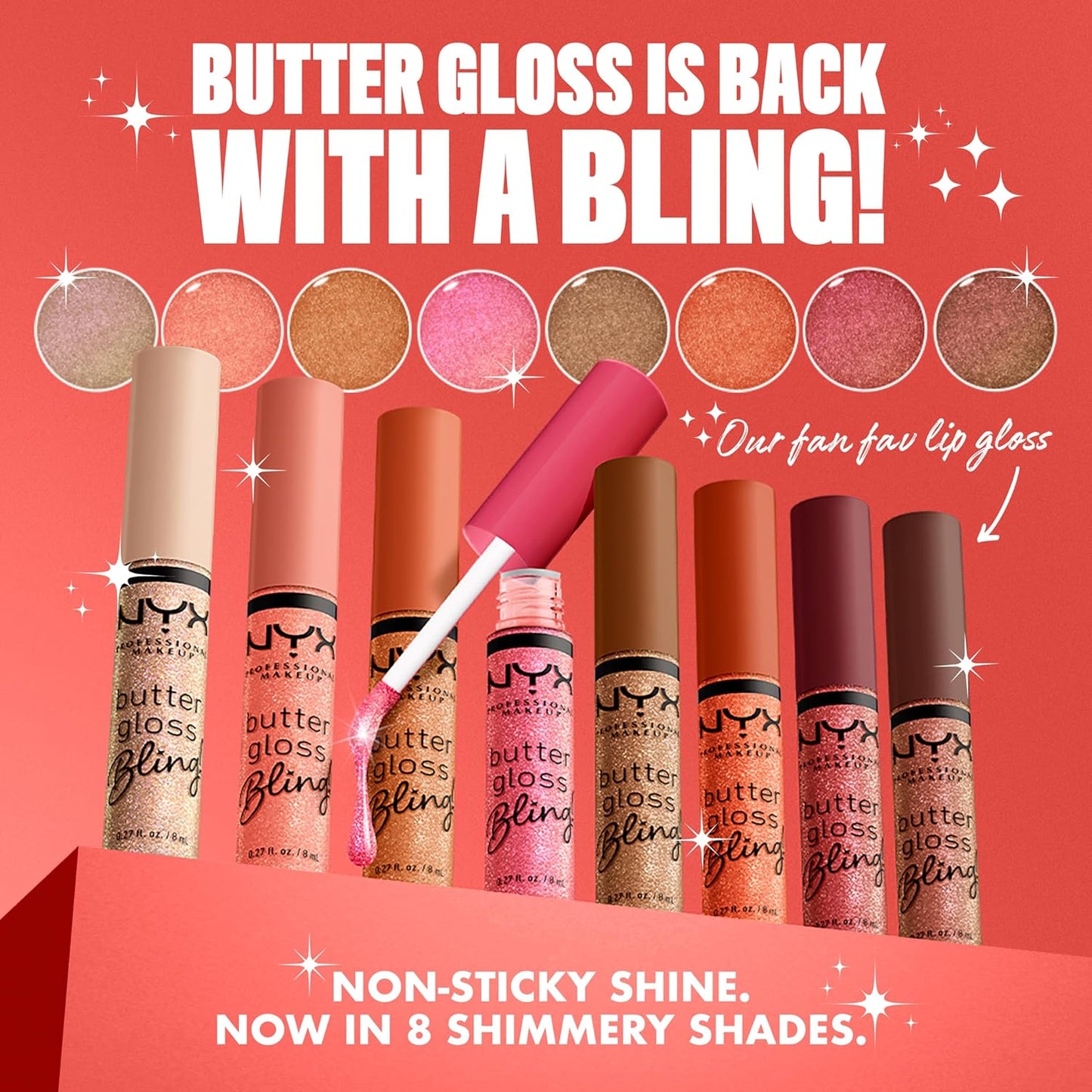NYX PROFESSIONAL MAKEUP Butter Gloss Bling Lip Gloss, Non Sticky and Shiny Vegan Lip Makeup - She Got Money