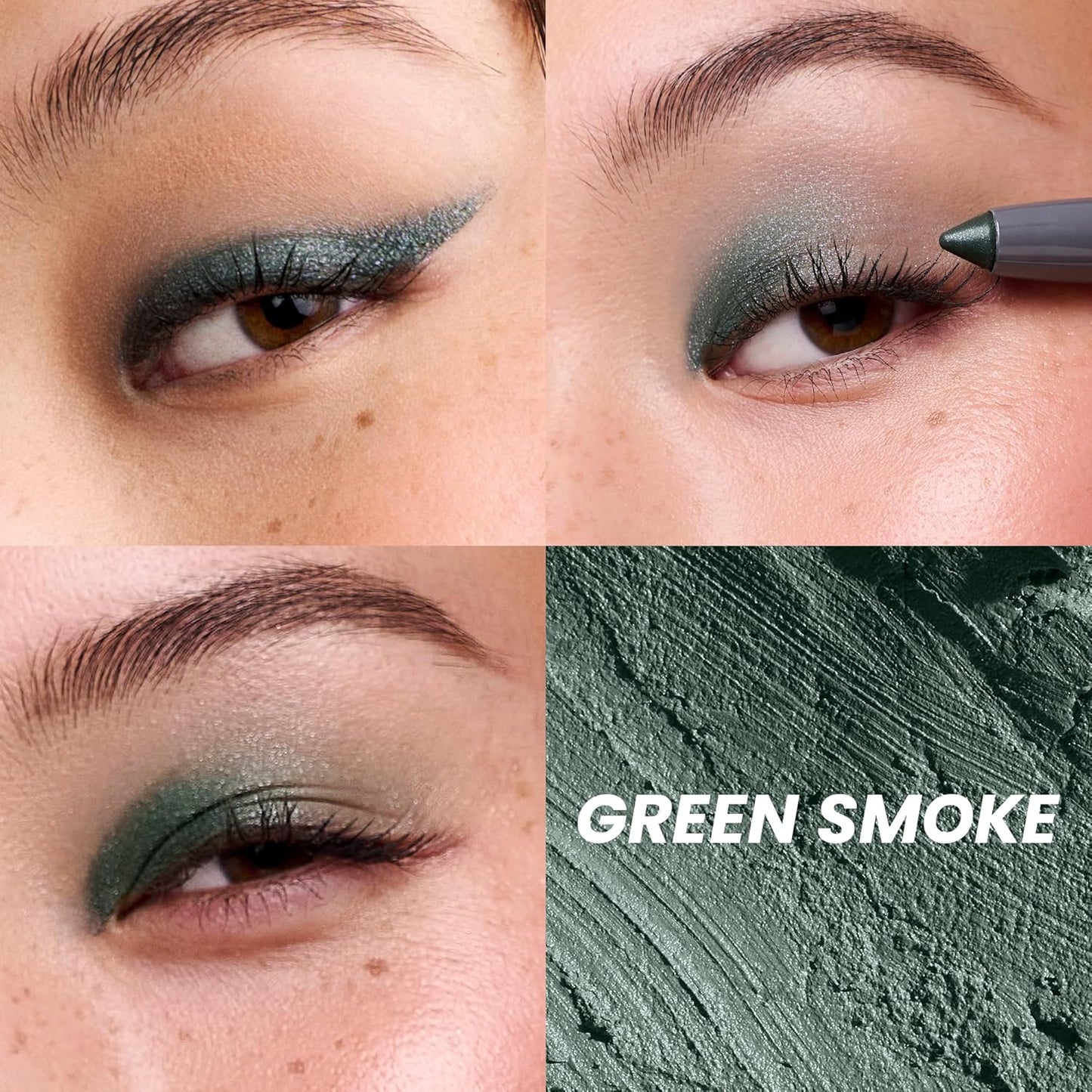 Wonderskin IYKYK Eyeshadow Stick - Longwear Eye Shadow Sticks, Budge-Proof & Waterproof Shimmer Eyeshadow Stick with Built-in Sharpener (Green Smoke)