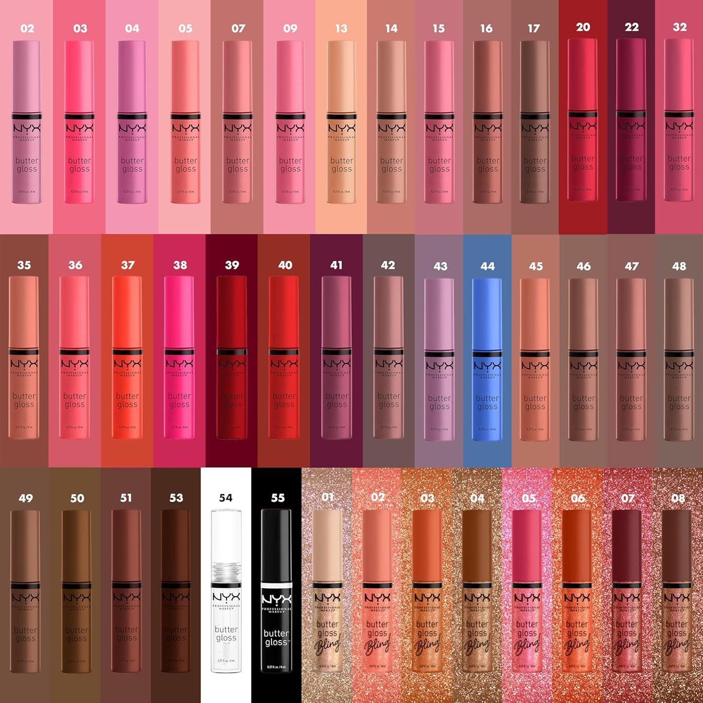 NYX PROFESSIONAL MAKEUP Butter Gloss Bling Lip Gloss, Non Sticky and Shiny Vegan Lip Makeup - She Got Money